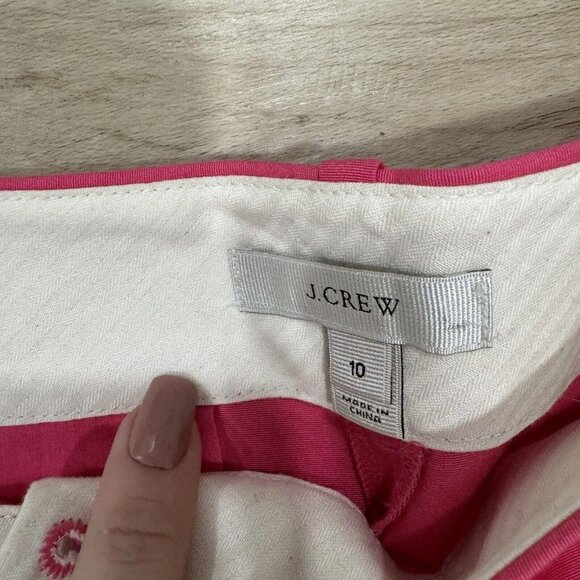 J CREW Women's Hot Pink Short Shorts Flared Detail Cotton/Silk Size 10 - Picture 4 of 9